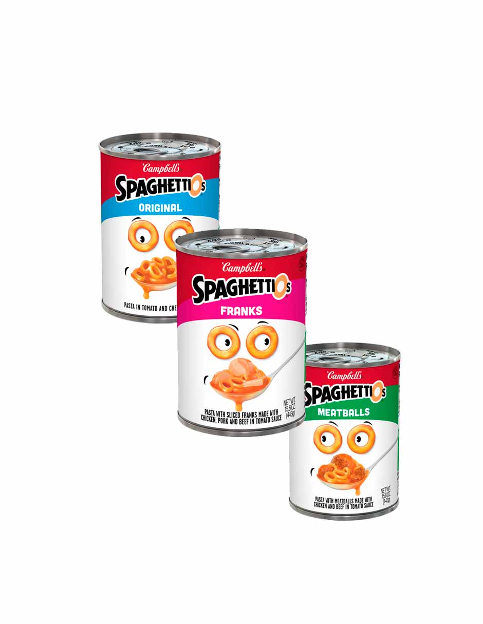 Pasta enlatada SpaghettiOs 443gr (varios sabores)