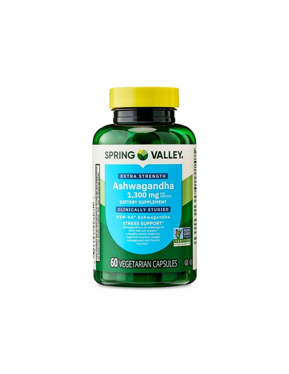 Spring Valley Extra Strength Ashwagandha Suplemento 1300 mg, 60 vcaps