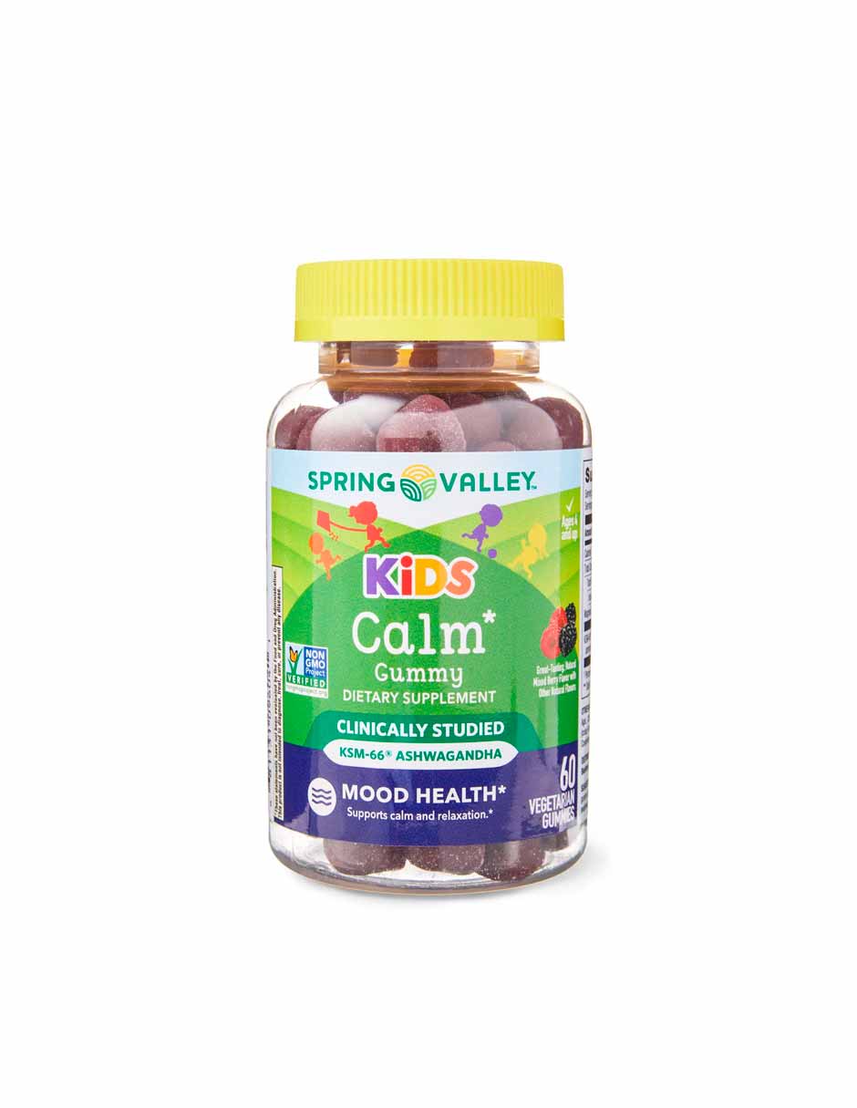 Spring Valley Kids Calm gomitas, con ashwagandha bayas mixtas, 60 unidades