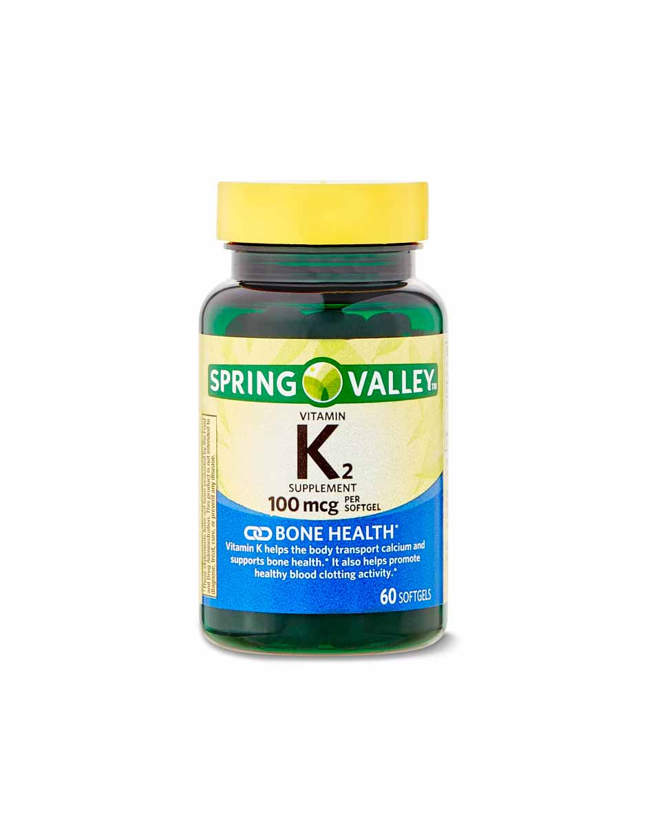 Spring Valley vitamina K2 cápsulas de gel 100 mcg, 60 unidades