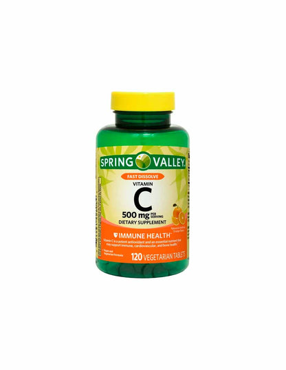 Spring Valley vitamina C disolución rápida 500 mg, 120 tabletas