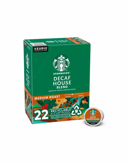 Starbucks Decaf House Blend cápsulas Keurig K-Cup, 22 pods