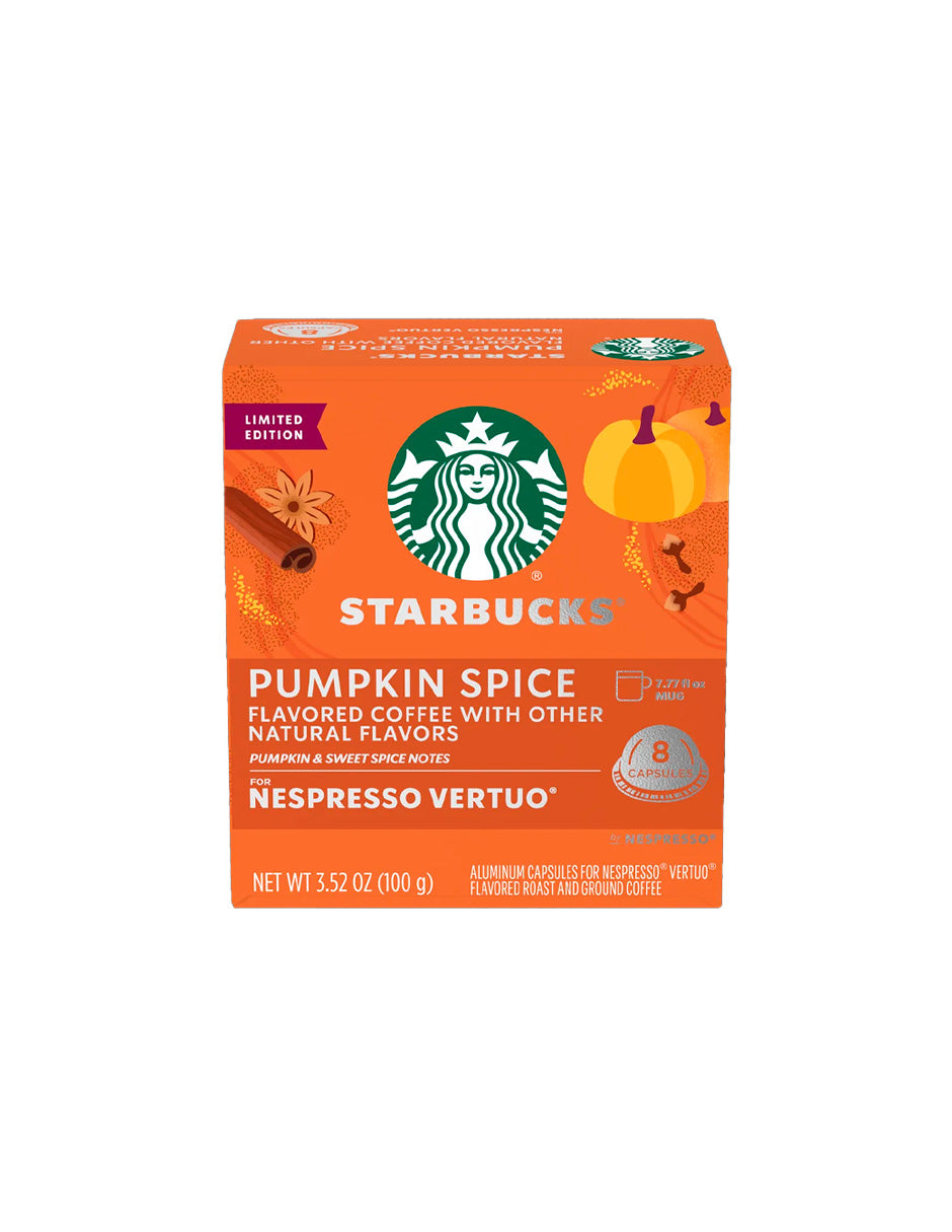Cápsulas de café de Pumpkin Spice Starbucks Nespresso Vertuo 8 unidades