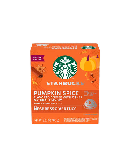 Cápsulas de café de Pumpkin Spice Starbucks Nespresso Vertuo 8 unidades