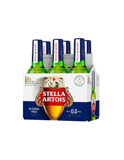 Stella Artois 0.0 Cerveza Nacional, Paquete de 6 Botellas de Vidrio