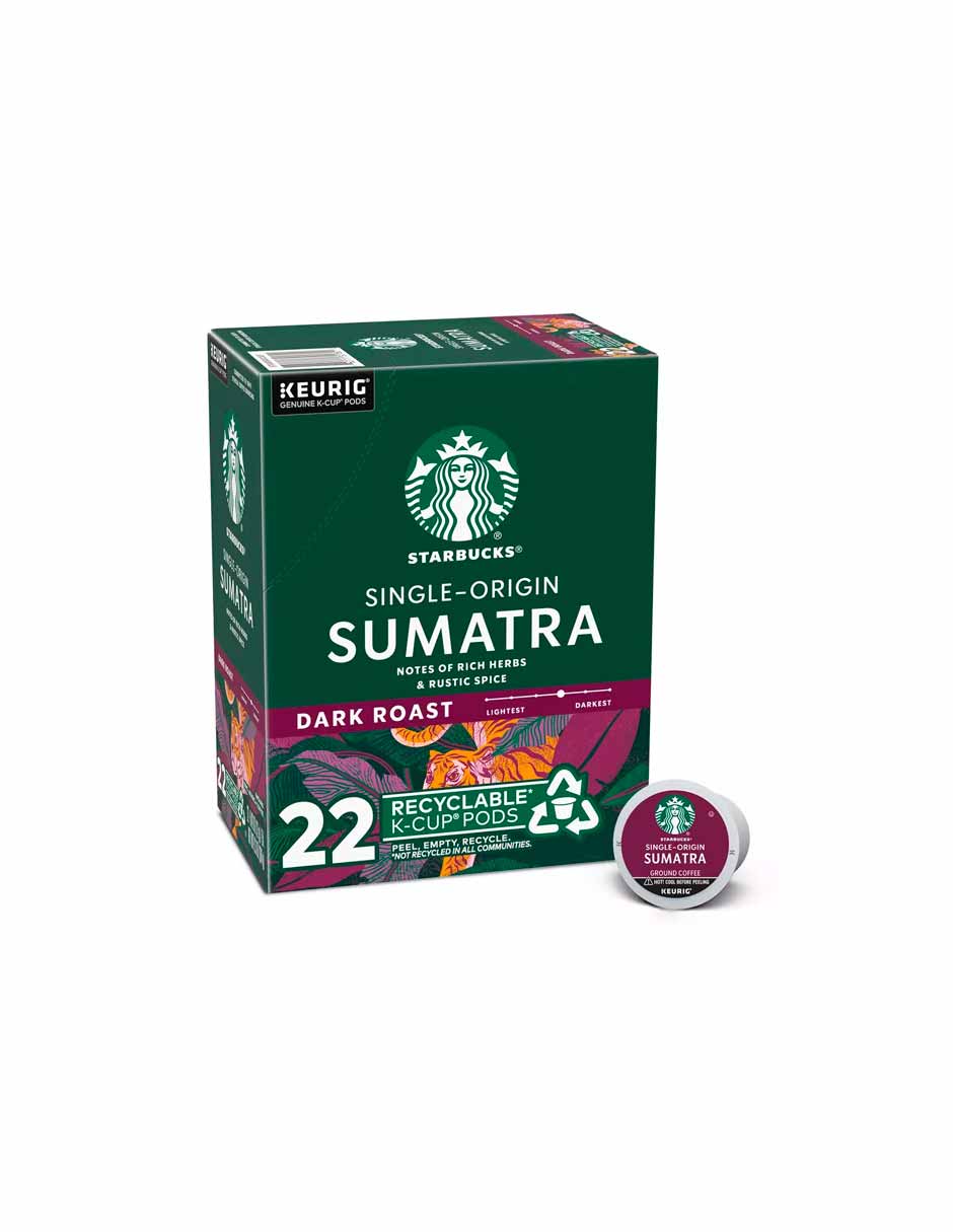 Starbucks Sumatra Dark Roast cápsulas Keurig K-Cup 22 pods