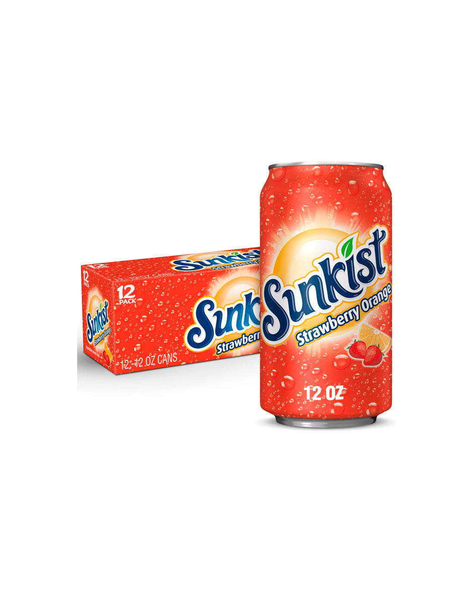 Refresco Sunkist Naranja y Fresa 12 pack