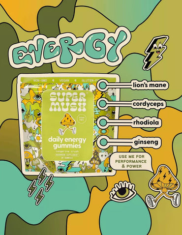 Suplemento SuperMush Daily Energy Enfoque y Resistencia 28 gomitas