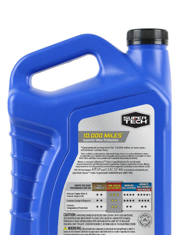 Aceite de motor 0W-20 alto kilometraje sintético Super Tech 4.7L