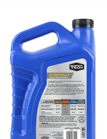 Aceite de motor 5W-30 alto kilometraje sintético Super Tech 4.73L
