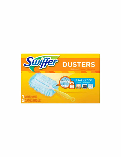 Swiffer Duster Kit de inicio con mango corto 1 mango 5 plumeros