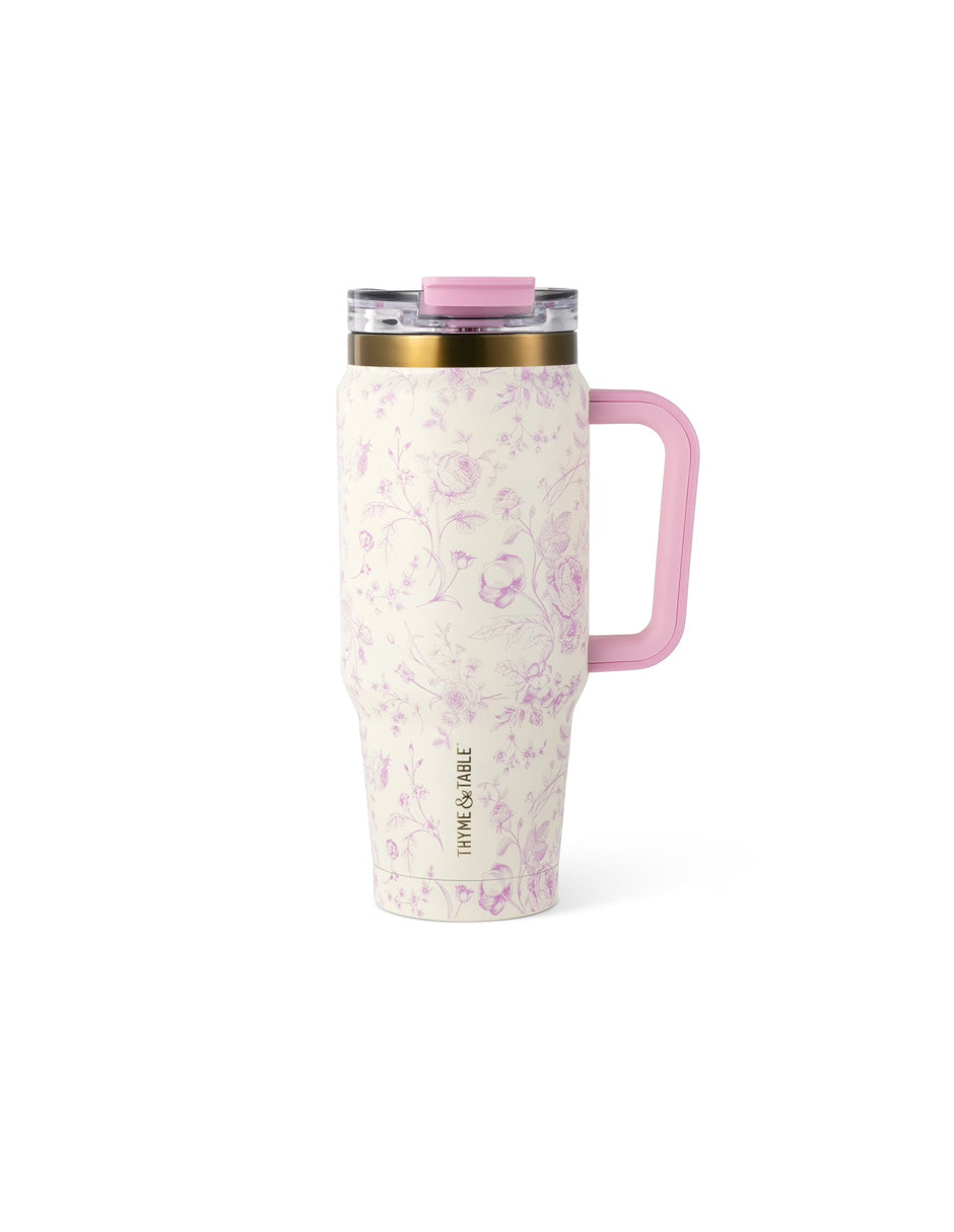 Vaso Acero Inoxidable Thyme & Table Diseño Floral 940 ml