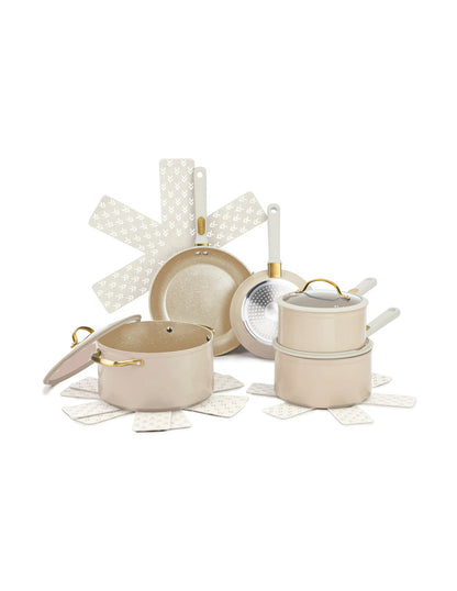 Batería de Cocina 12 Piezas Thyme & Table Granito Dorado