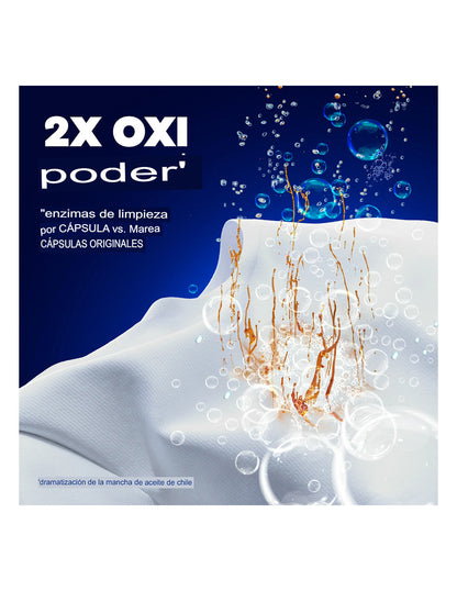 Tide Oxi Boost Power PODS Power con Quitamanchas y Paquetes de Detergente para Ropa Oxi 45 Unidades