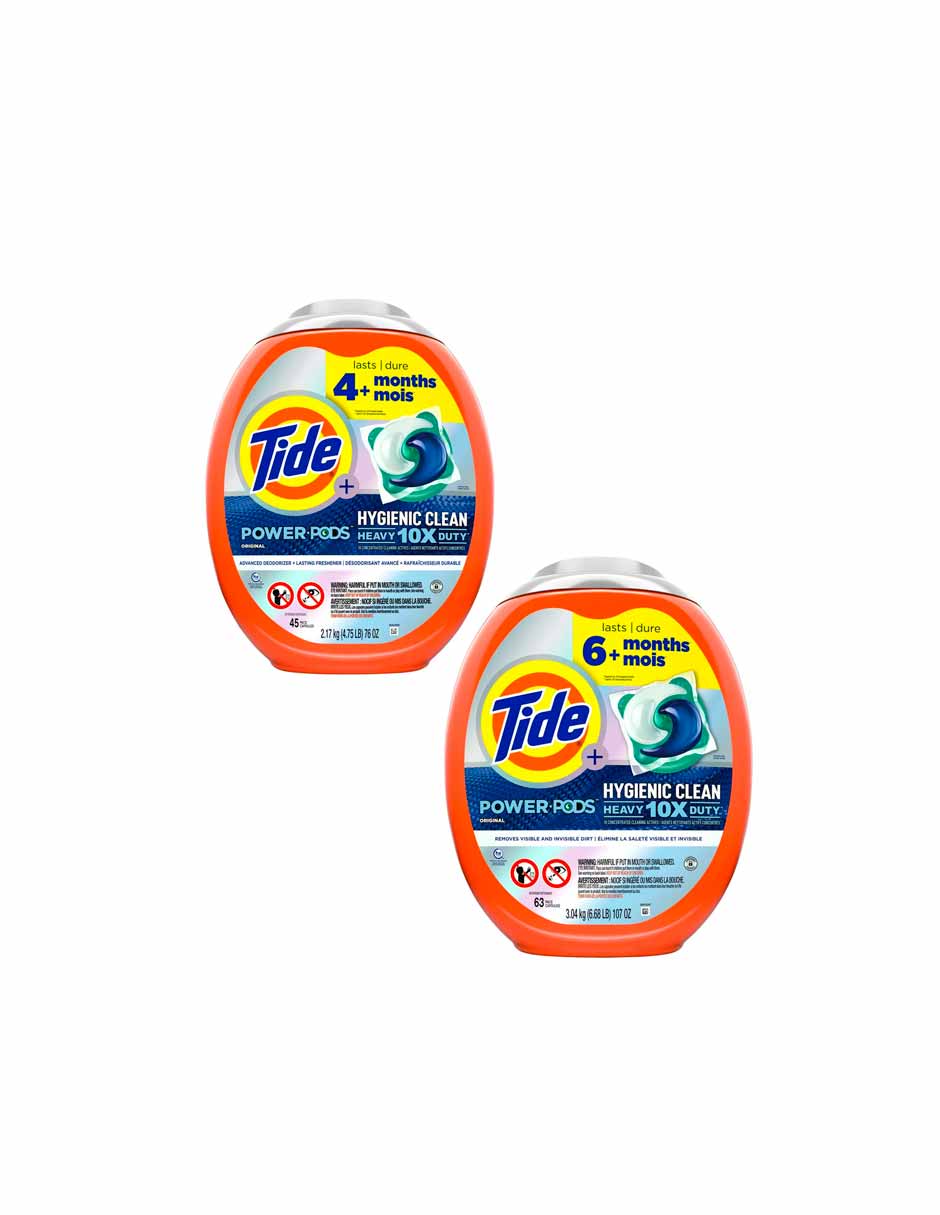 Tide Power Pods, limpieza higiénica, original (variedad)