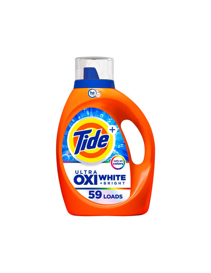 Tide Detergente Líquido para Ropa Plus Utra OXI White and Bright, 59 cargas