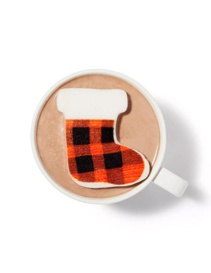 Cubierta Malvaviscos navideños calcetín con diseño de cuadros 45 g