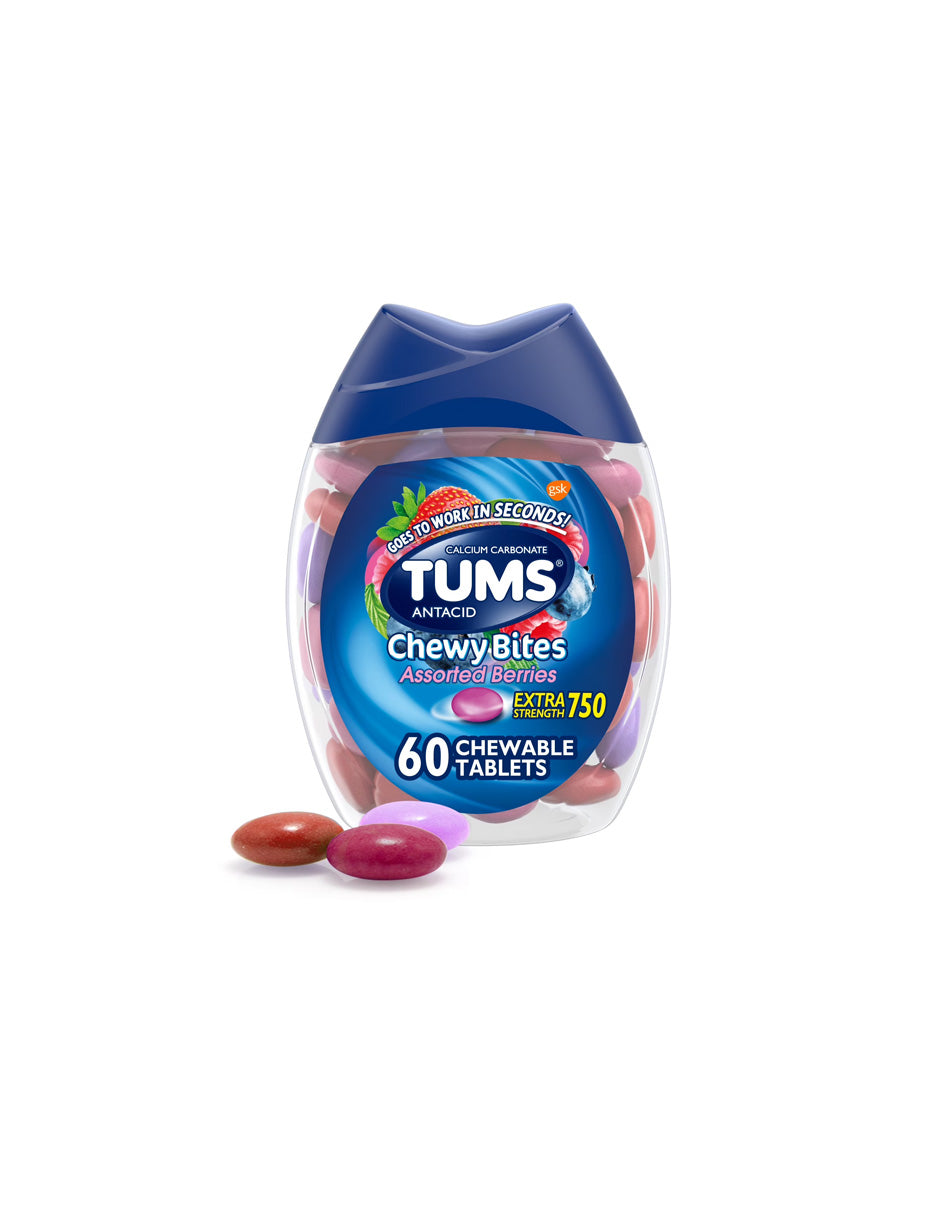 TUMS Tabletas Antiácidas Masticables, 60 Unidades