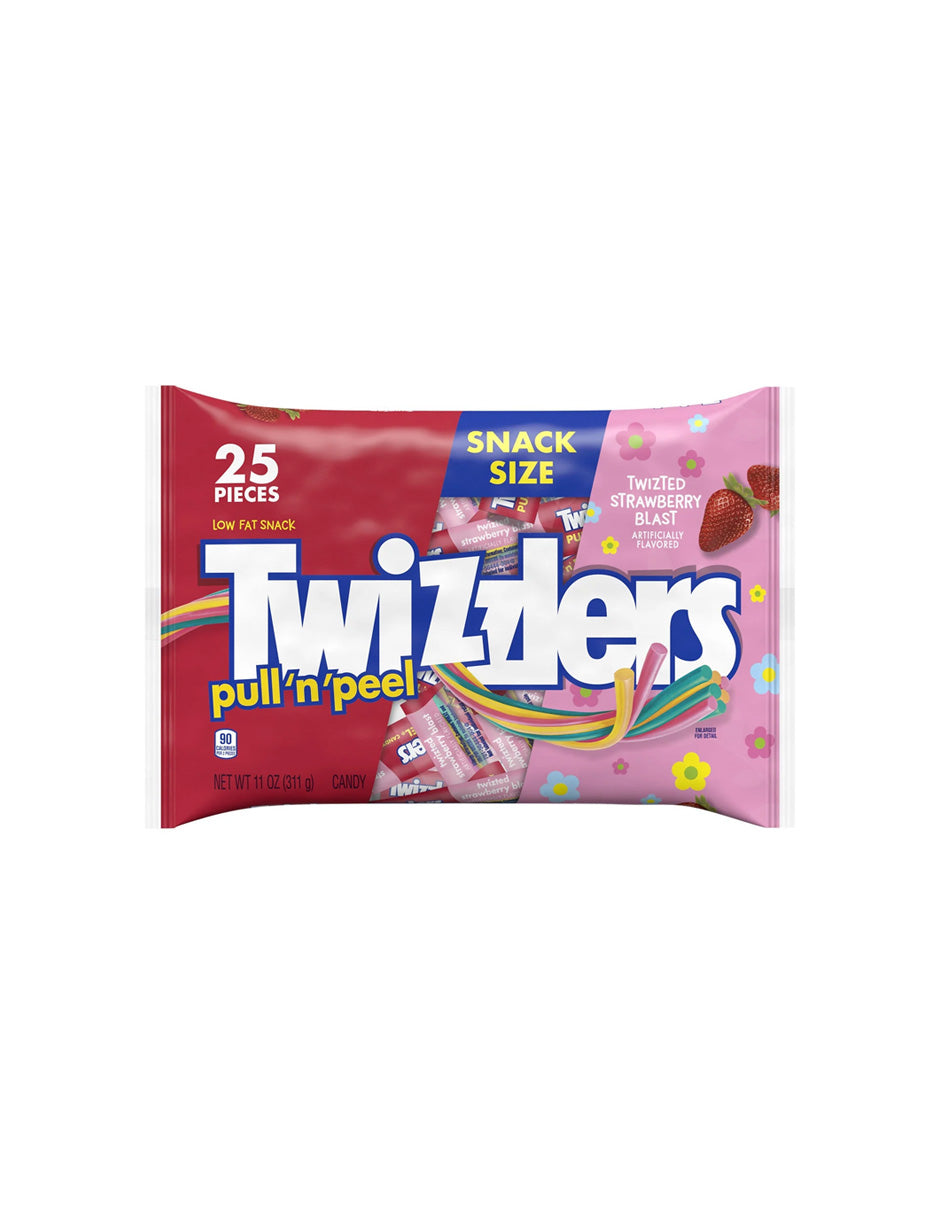 Twizzlers Pull 'N' Peel caramelo suave sabor fresa pascua, 25 unidades