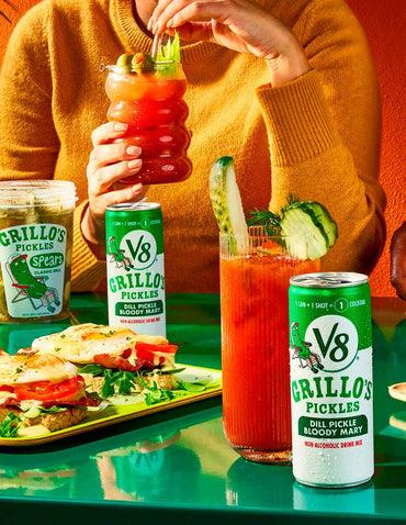 V8 Juice Grillo's Jugo de pepinillos en vinagre Bloody Mary 6 latas