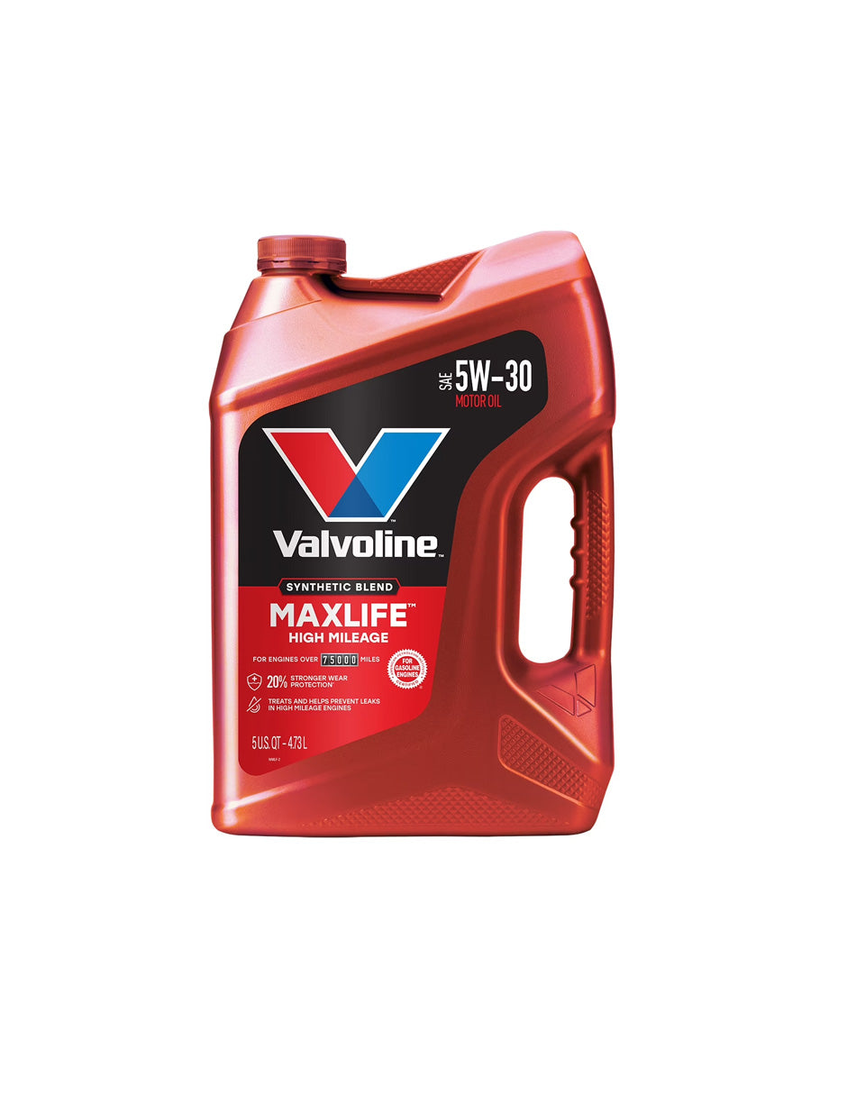 Aceite de motor 5W-30 alto kilometraje mezcla sintética Valvoline 4.73L