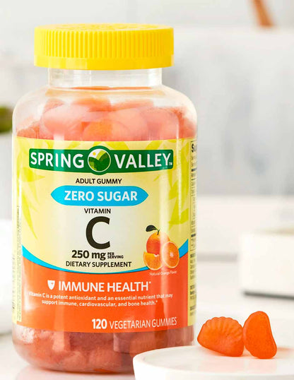 Spring Valley Gomitas Vitamin C sin azúcar suplemento 250 mg, 120 unidades