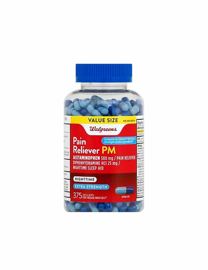 Walgreens Analgésicos extra fuertes PM Gelcaps 375 unidades