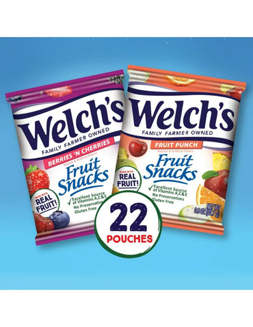 Welch's Fruit Punch and Berries paquete variado, 22 unidades