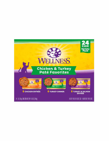 Wellness Complete Health comida húmeda en paté para gatos, pollo y pavo 24 unidades