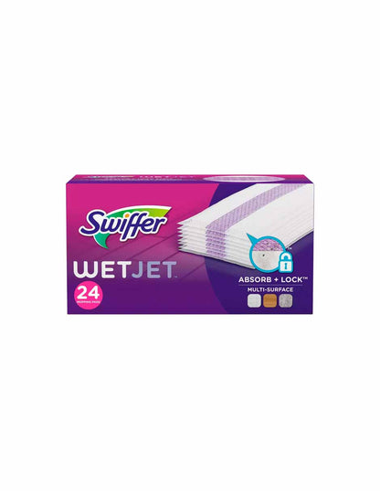 Swiffer WetJet Recambio de almohadilla para trapeador de superficies múltiples, 24 u.