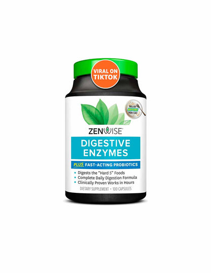 Zenwise Suplemento de enzimas digestivas, probióticos y prebióticos 100 cápsulas