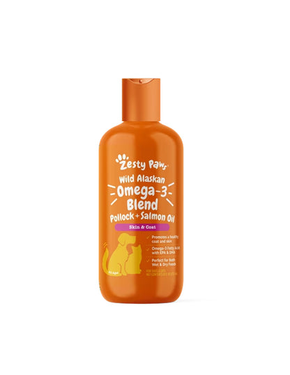Zesty Paws wild alaska Aceite de salmón para gatos y perros 237ml