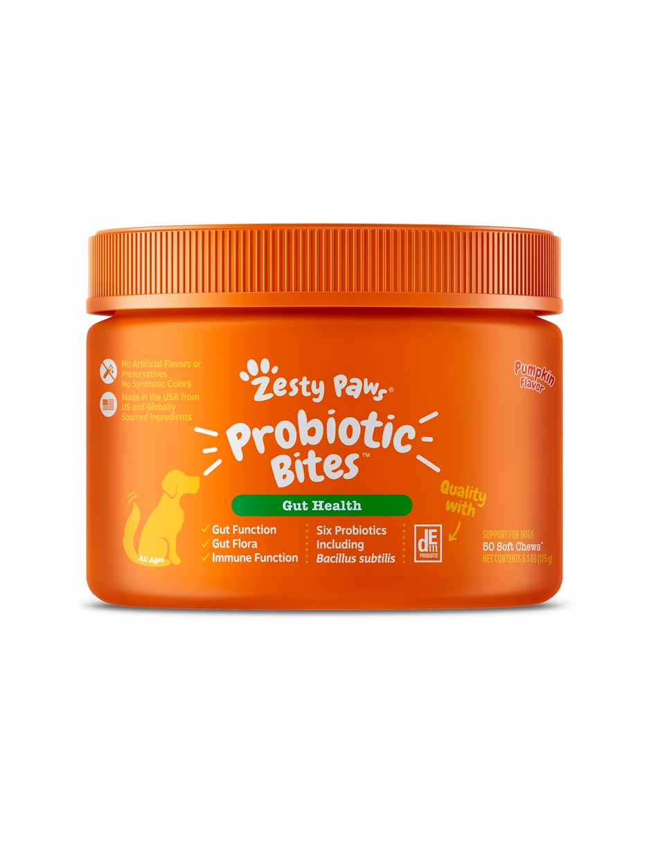 Zesty Paws Probióticos para perros enzimas digestivas 50 masticables