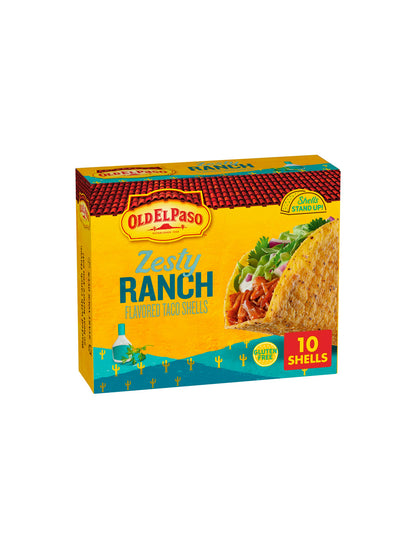 Old El Paso Stand 'N Stuff Crunchy Taco Shells, sabor Zesty Ranch, 10 unidades