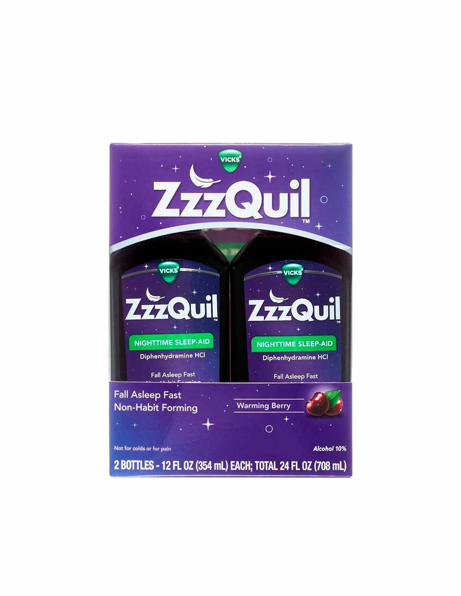 Vicks ZzzQuil Jarabe Líquido, ayuda a conciliar el sueño pack 2 de 354ml