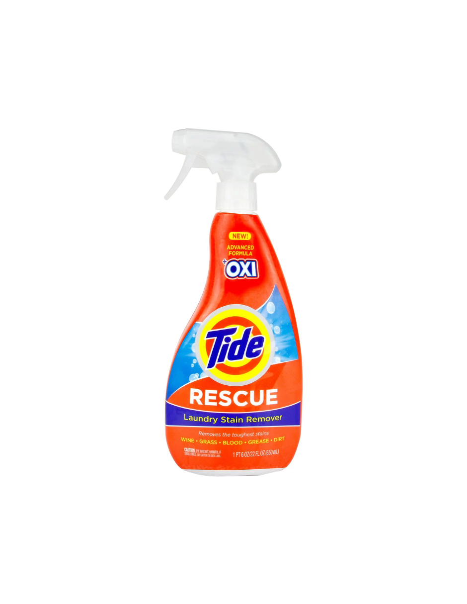 Tide Rescue + Oxi Spray and Wash Quitamanchas para limpieza de ropa y alfombras 650ml