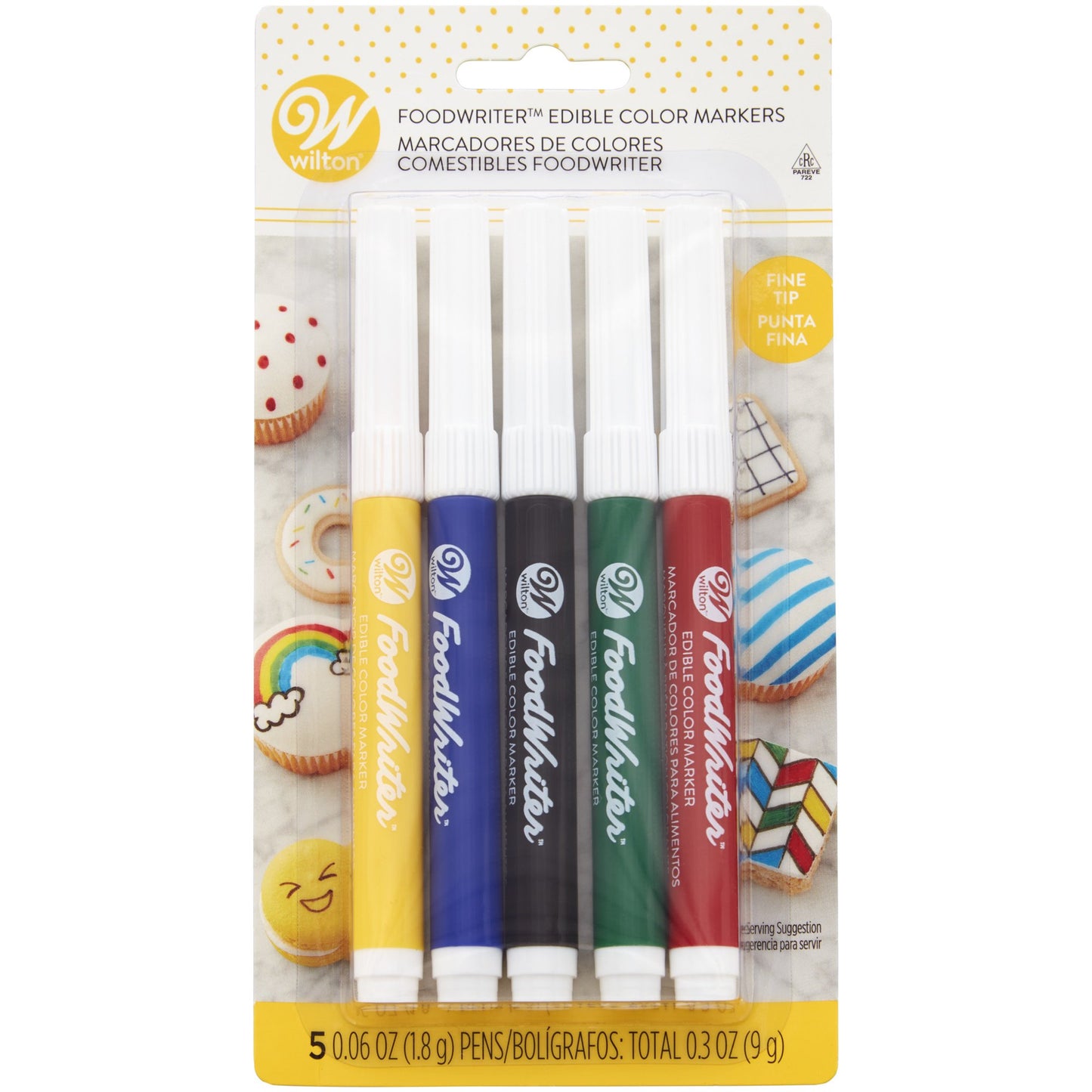 Wilton Marcadores de colores comestibles de punta fina 5pz