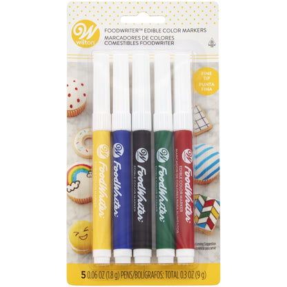 Wilton Marcadores de colores comestibles de punta fina 5pz