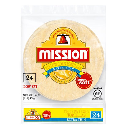 Tortillas de maíz amarillo Mission, extra finas 453gr