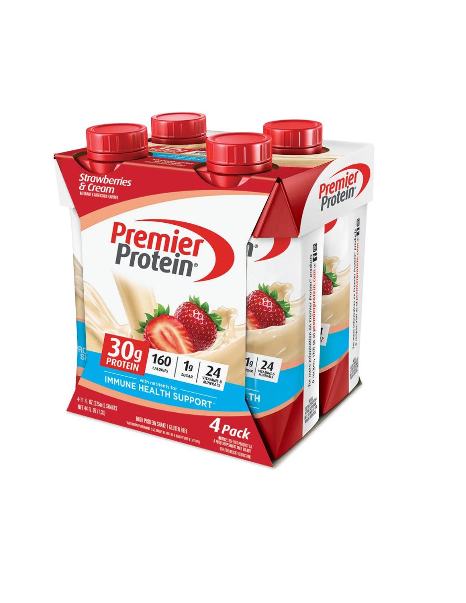 Premier protein batido alto en proteínas de fresas con crema 325ml 4 unidades