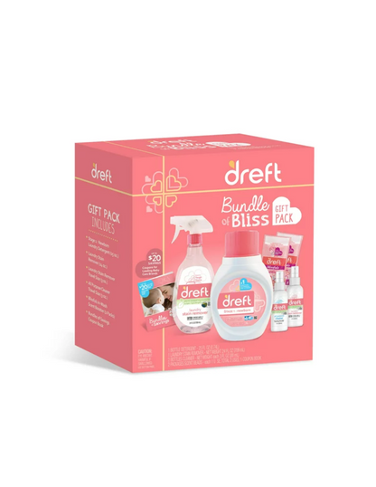 Dreft Bundle of Bliss, incluye detergente para ropa recién nacido, quitamanchas para ropa, limpiador multiusos, potenciador de aroma en lavado