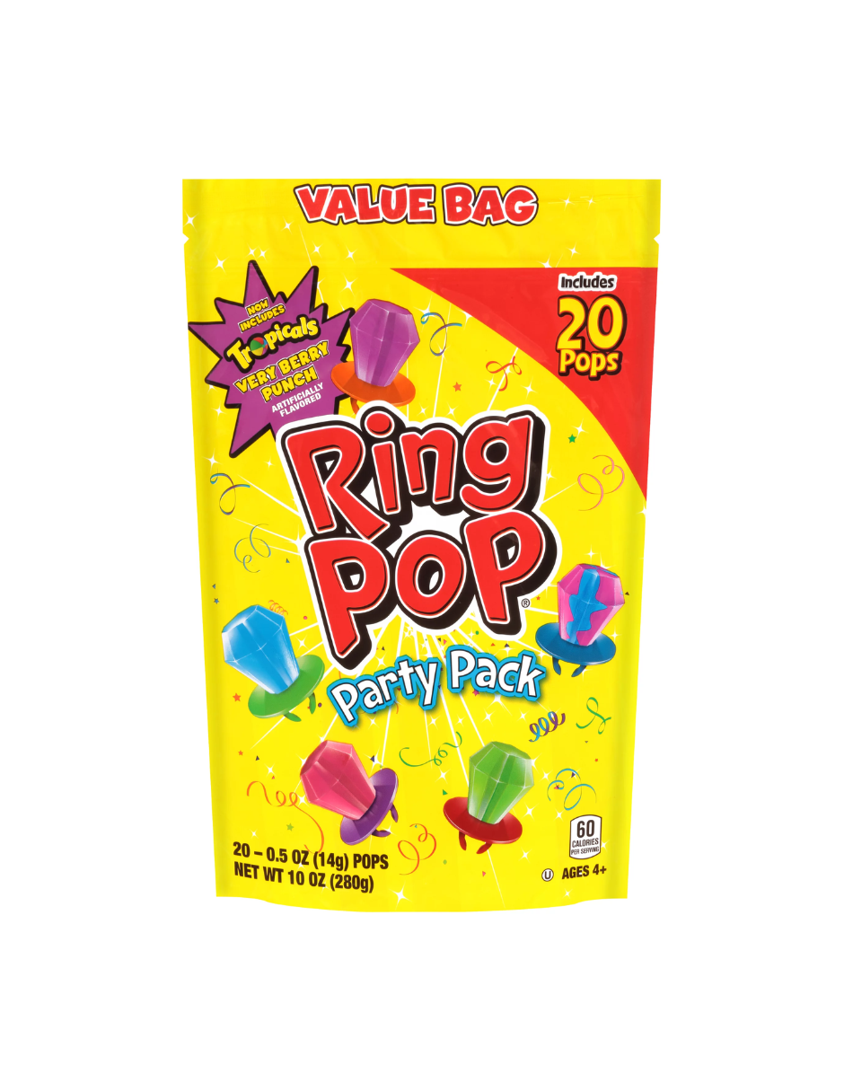 Dulces Ring Pop sabor surtido, 20 unidades