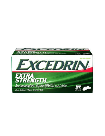 Excedrin Extra Strength analgésico para el dolor de cabeza en cápsulas, 100 unidades