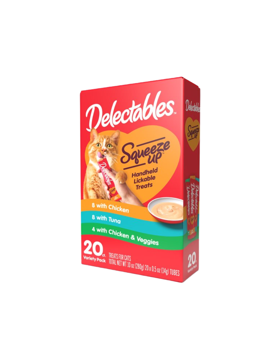 Delectables Squeeze Up premios para gato, 20 unidades