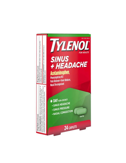 Tylenol Sinus + Headache Cápsulas diurnas que no provocan somnolencia, 24 ct