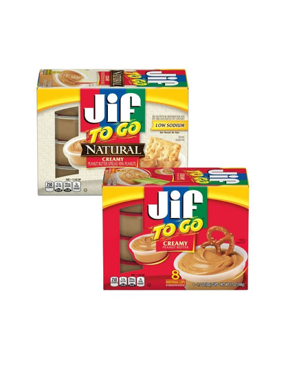 Jif To Go Mantequilla de maní cremosa, 8 piezas