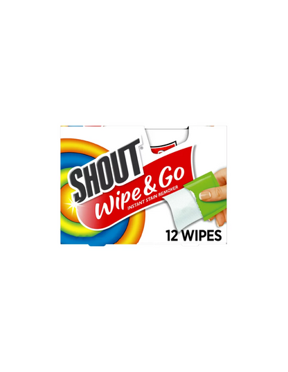 Shout Wipe & Go, quitamanchas instantáneo, 12 toallitas