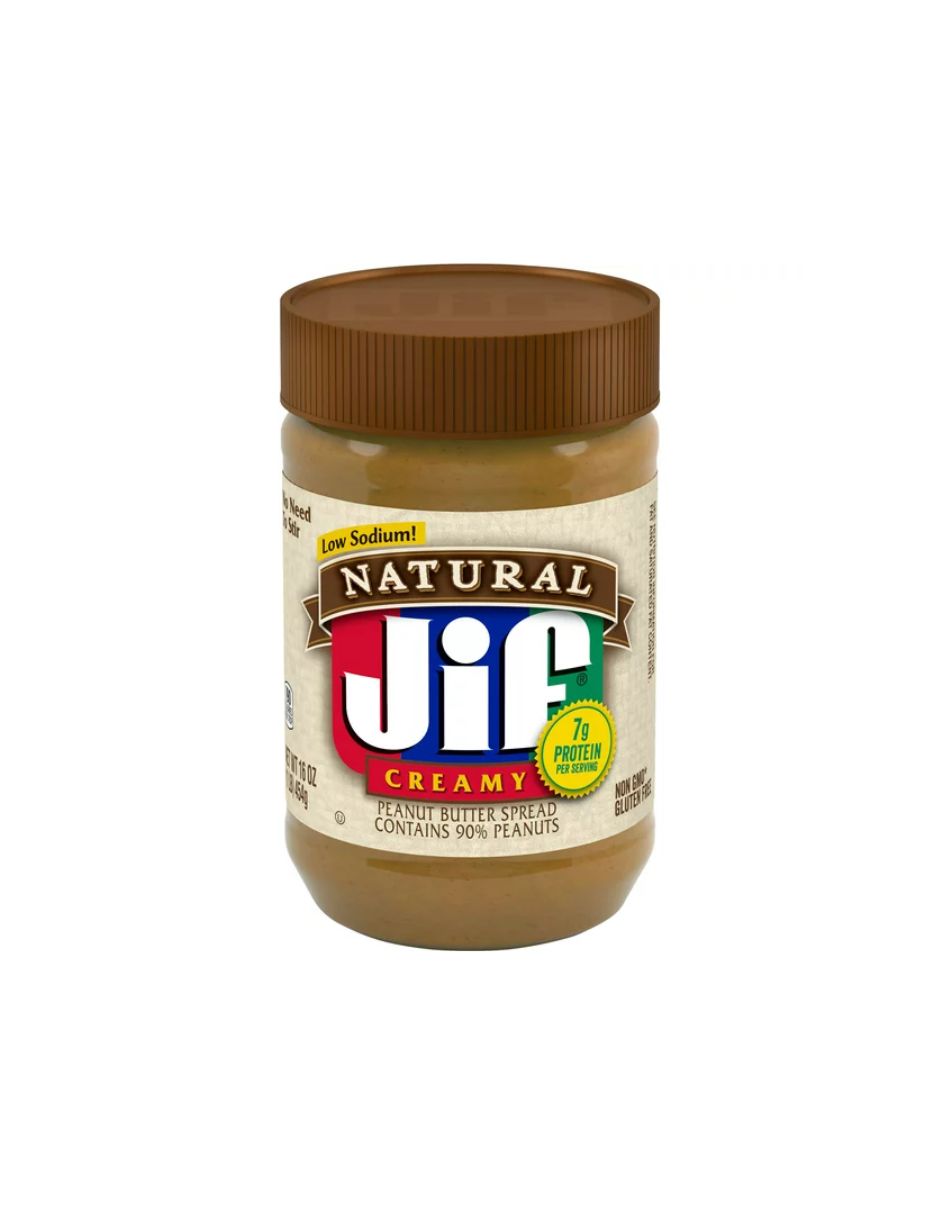 Jif Mantequilla de maní cremosa natural 454gr