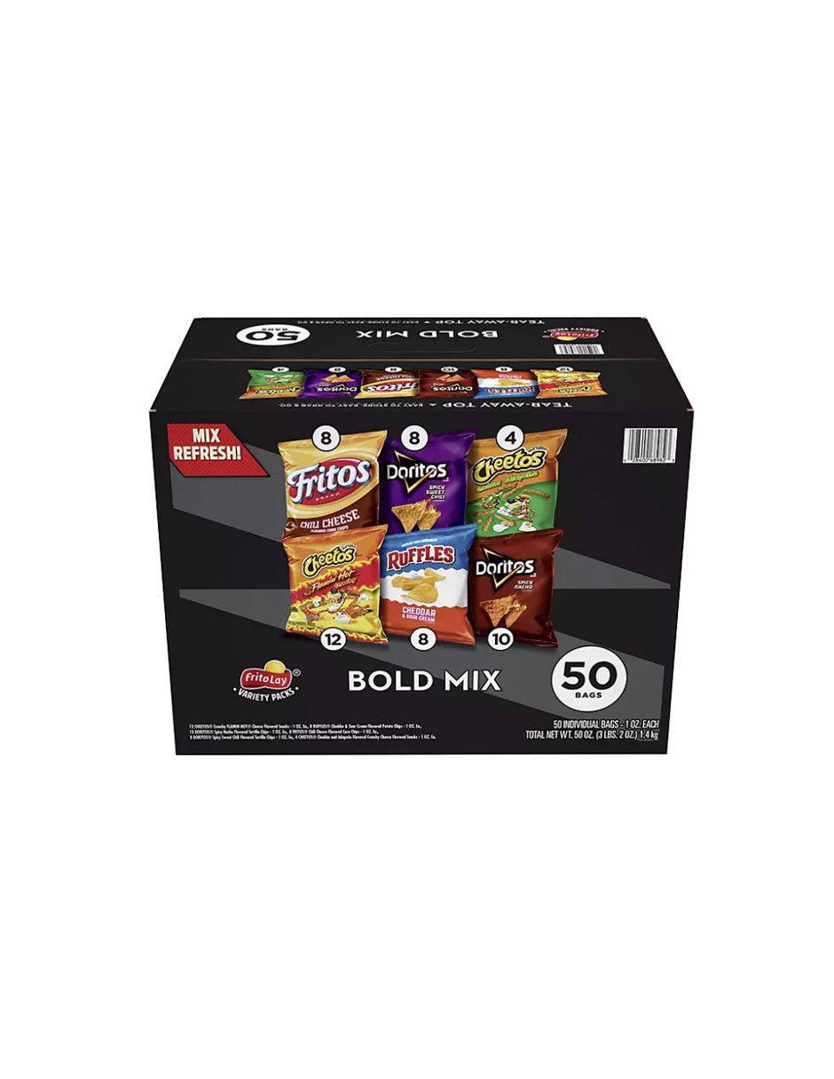 Caja Frito Lay Bold mix con 50 bolsas