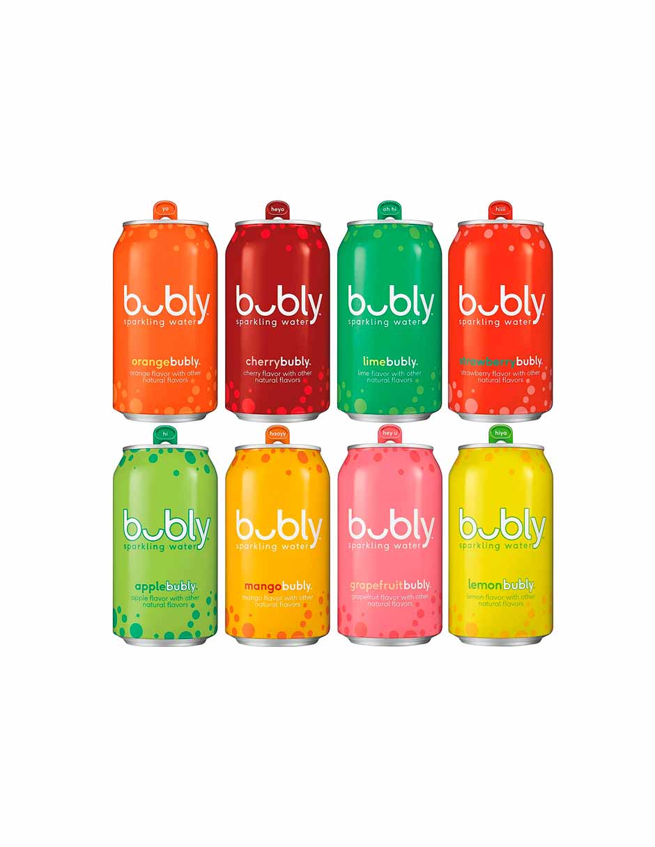 Bubly agua mineral saborizada pack 8 latas
